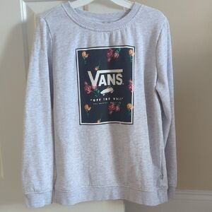 Vans Women's Floral Graphic Light Gray Crew neck Sweatshirt